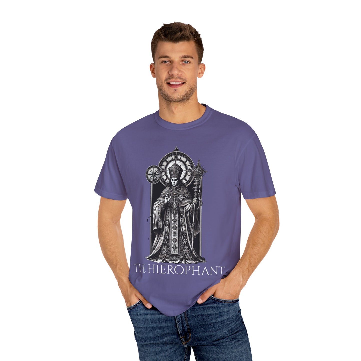 The Hierophant Garment-Dyed T-Shirt - Unisex Tarot Design