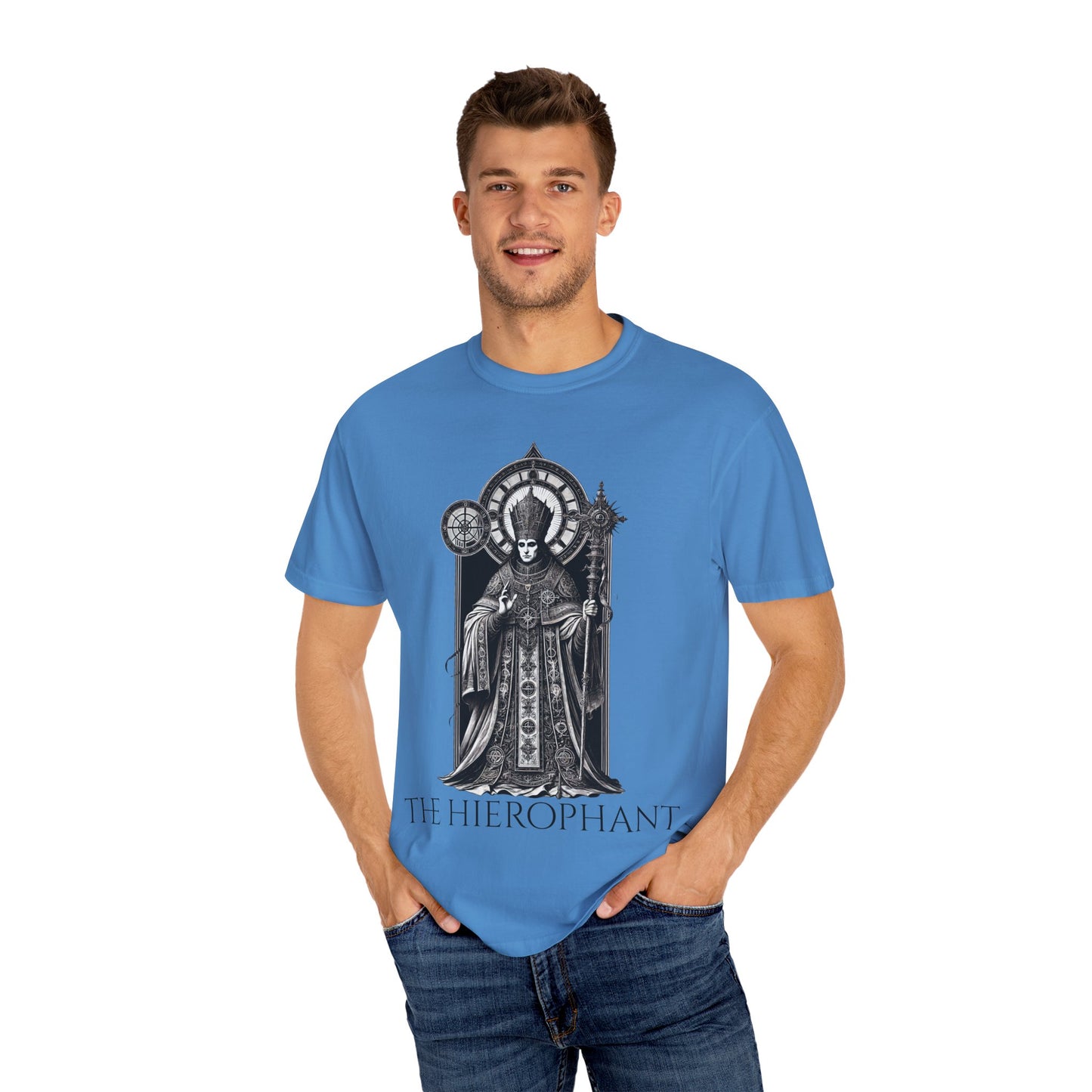 The Hierophant Garment-Dyed T-Shirt - Unisex Tarot Design