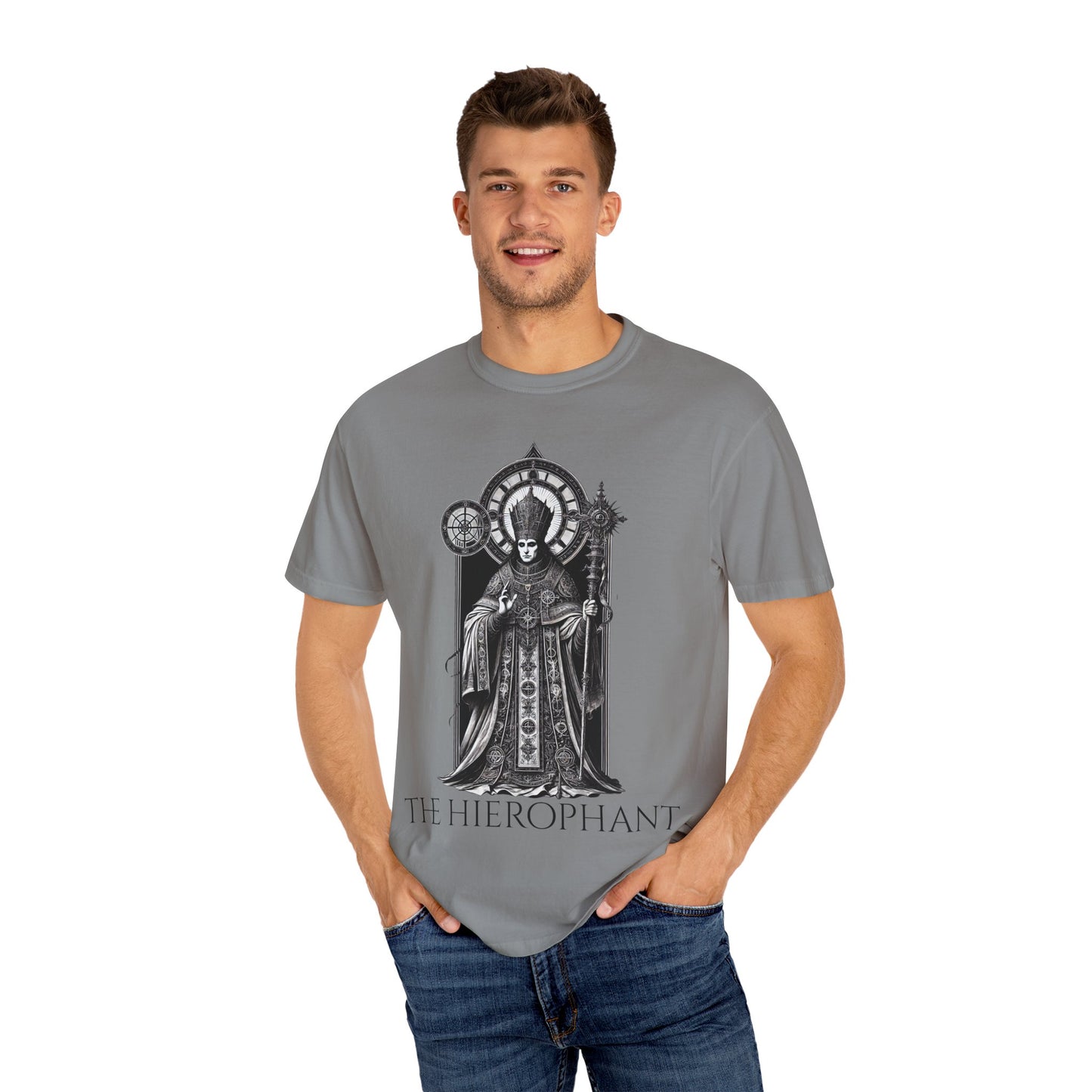 The Hierophant Garment-Dyed T-Shirt - Unisex Tarot Design