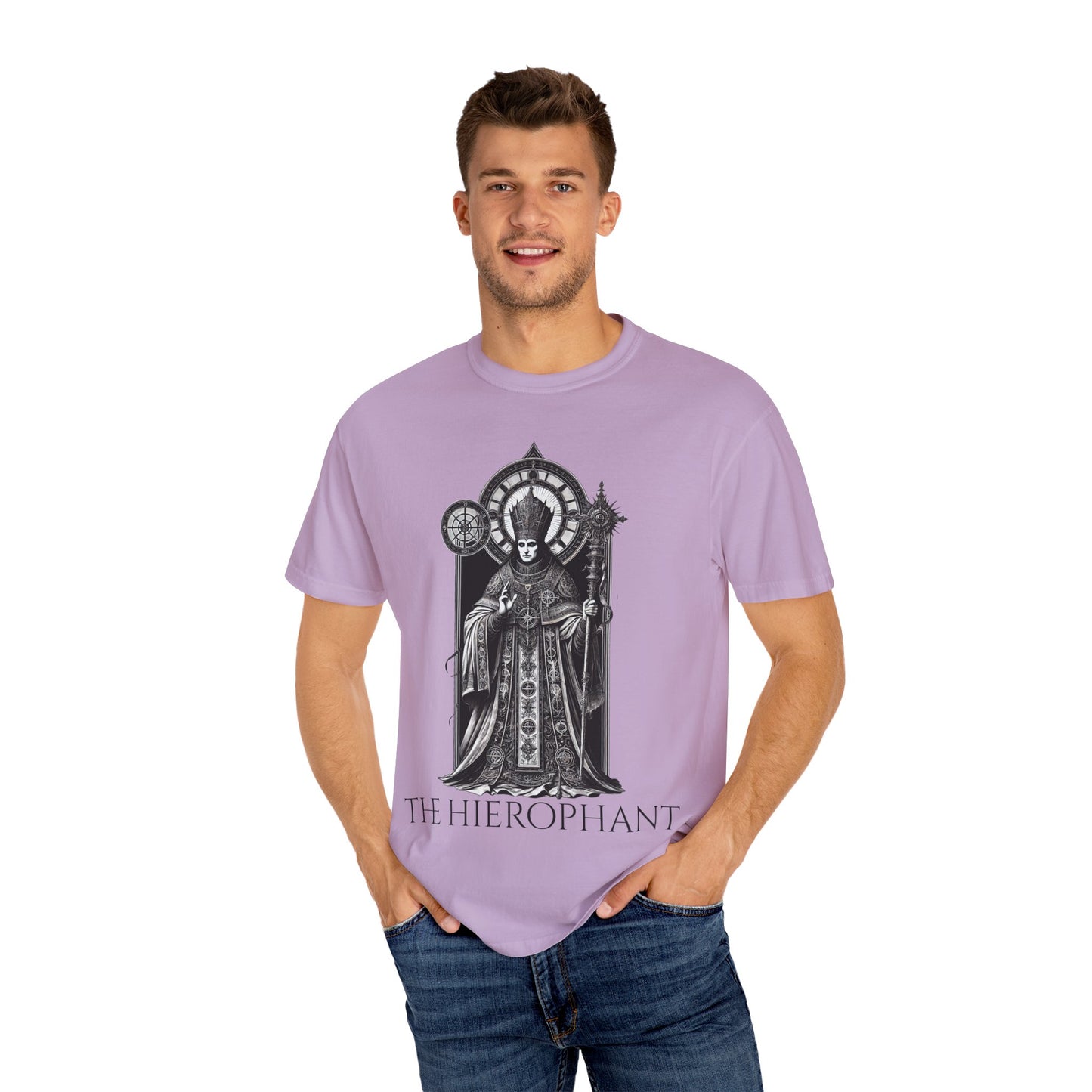 The Hierophant Garment-Dyed T-Shirt - Unisex Tarot Design