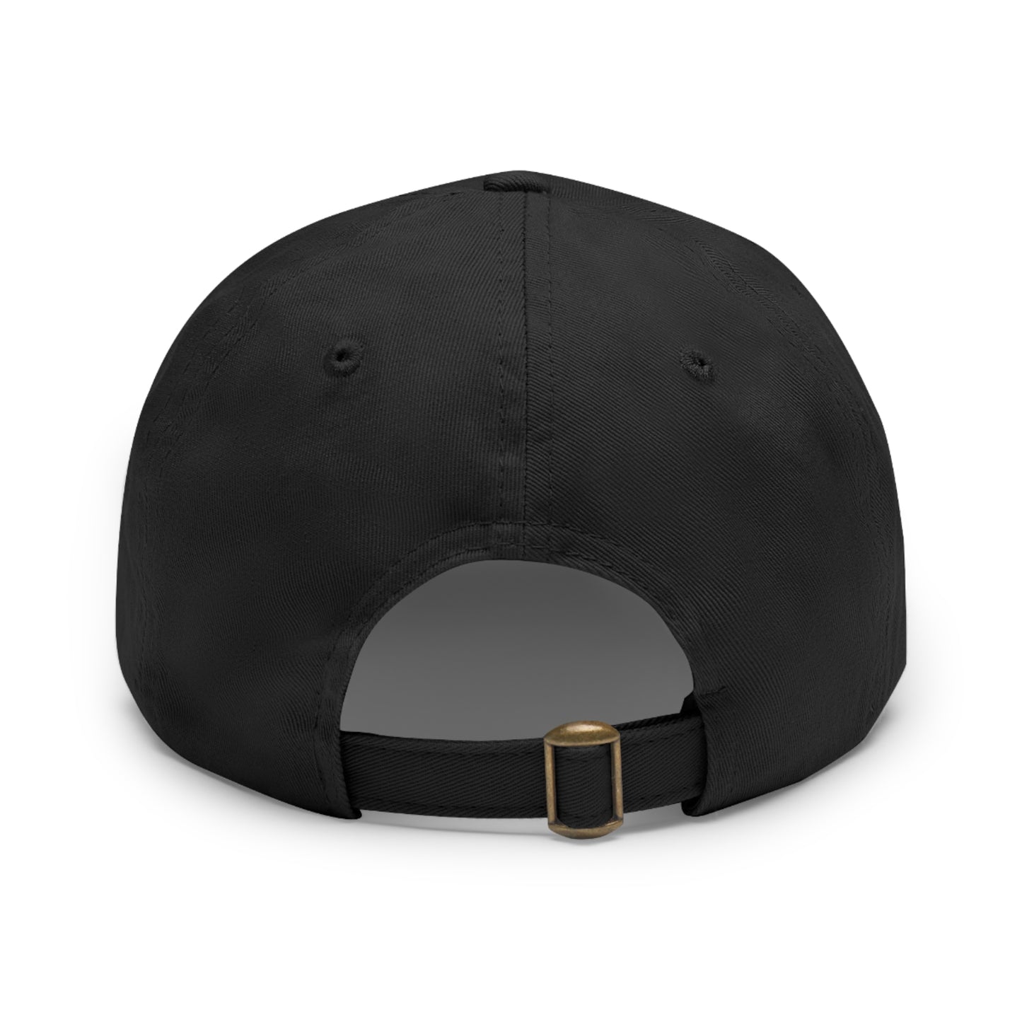 Black Hat with Round Leather Patch - Perfect for Casual Outings & Events