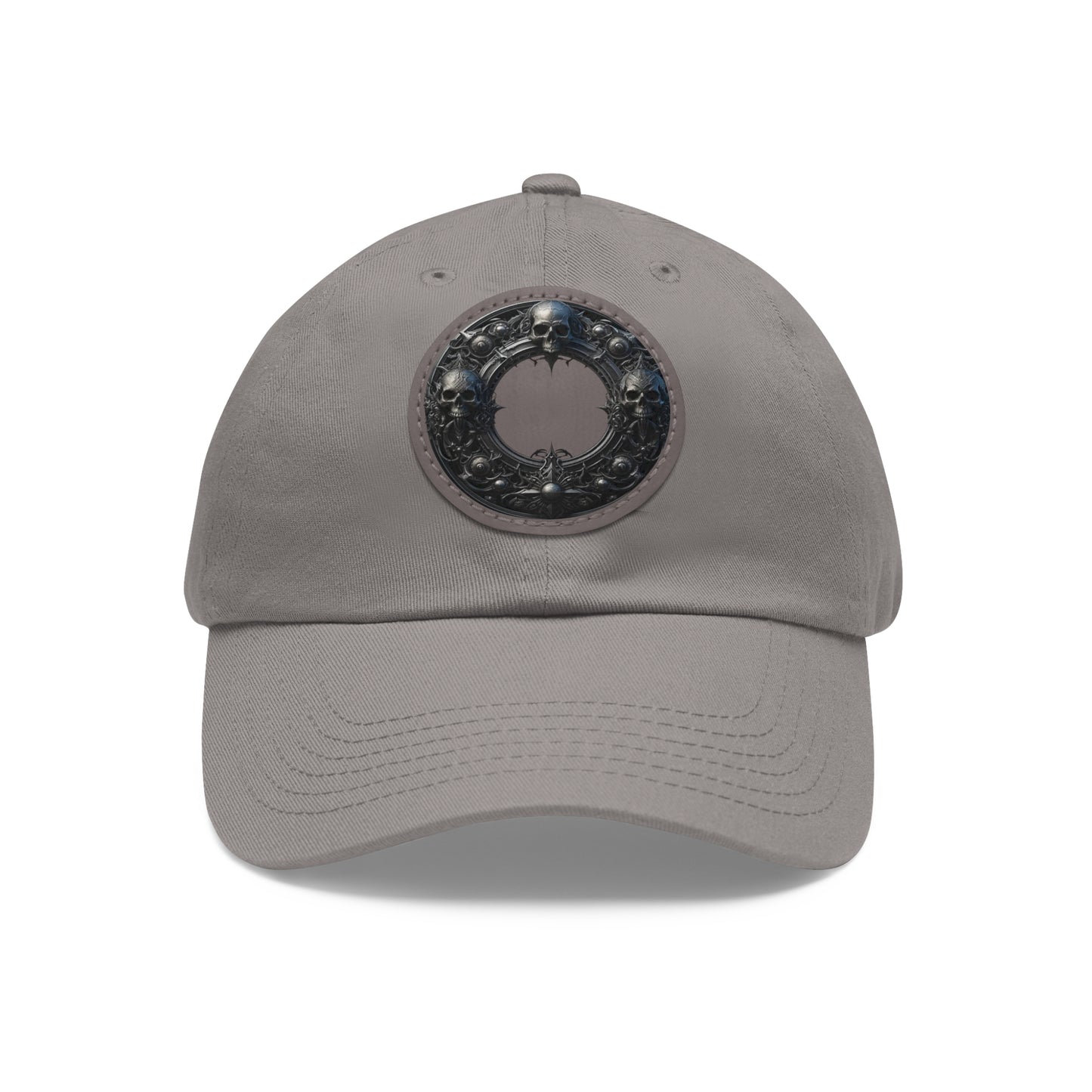 Black Hat with Round Leather Patch - Perfect for Casual Outings & Events