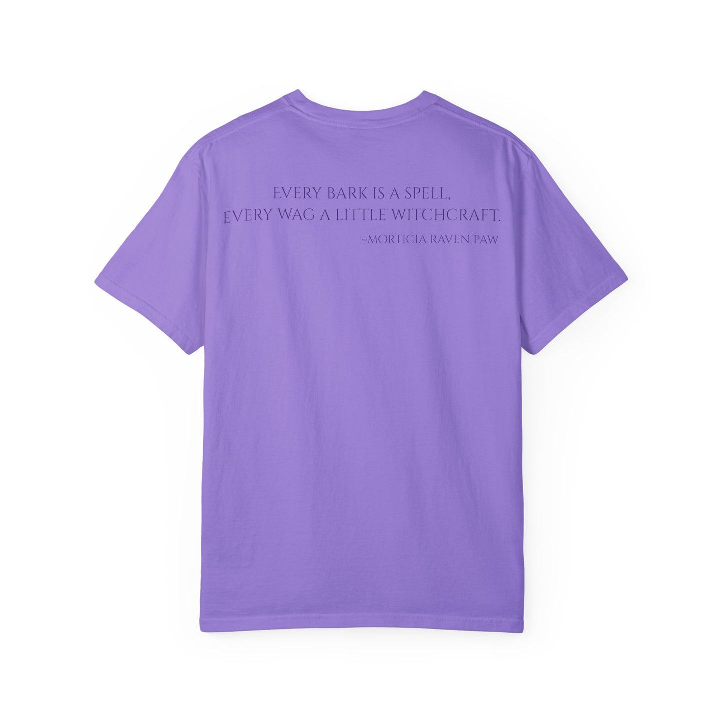 Morticia Raven Paws Witchy Dog T-Shirt - Unisex Garment-Dyed Tee for Dog Lovers