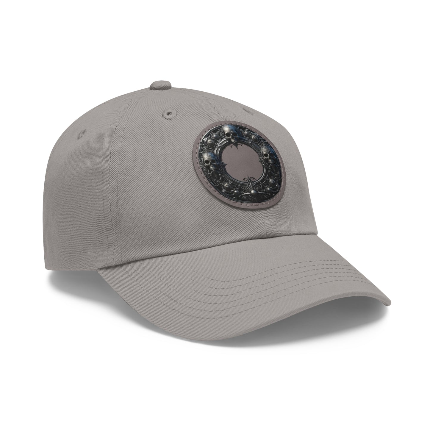Black Hat with Round Leather Patch - Perfect for Casual Outings & Events