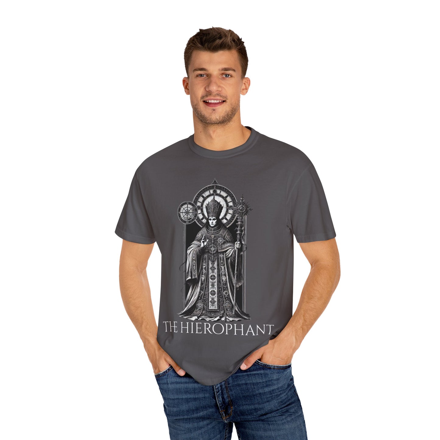 The Hierophant Garment-Dyed T-Shirt - Unisex Tarot Design