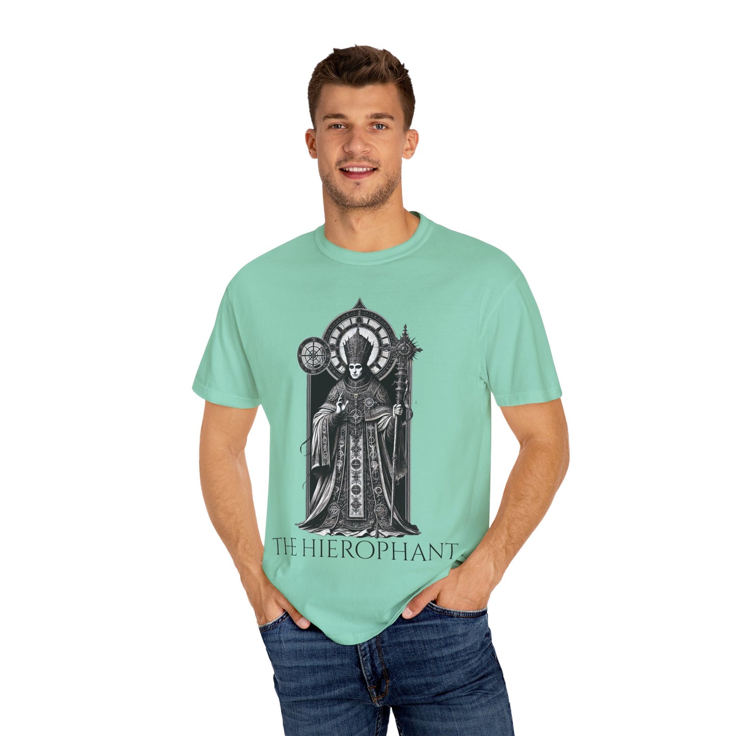 The Hierophant Garment-Dyed T-Shirt - Unisex Tarot Design