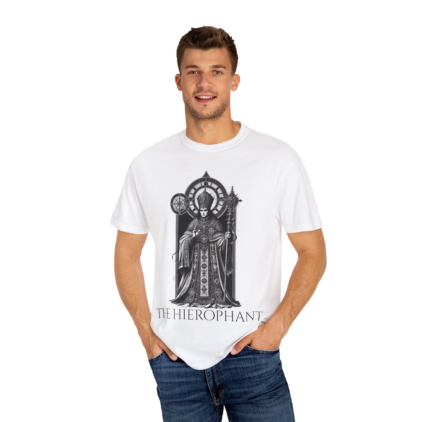 The Hierophant Garment-Dyed T-Shirt - Unisex Tarot Design