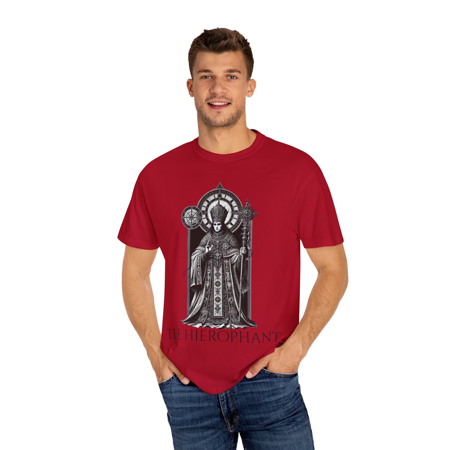 The Hierophant Garment-Dyed T-Shirt - Unisex Tarot Design