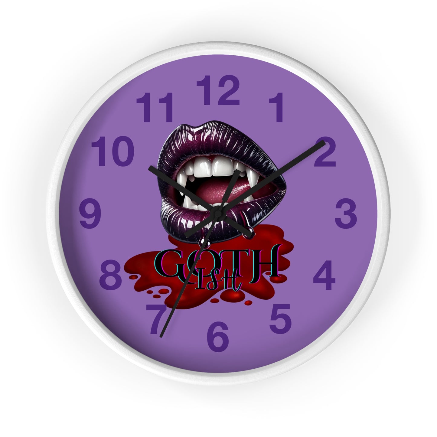 Vampire Goth Wall Clock - Gothic Decor for Halloween & Alternative Style