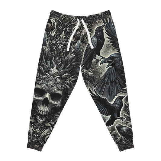 Gothic Raven Skull Athletic Joggers | Stylish & Comfortable Sweatpants for Athletes and Casual Wear