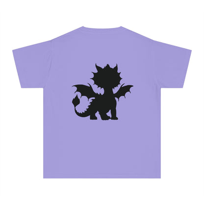 Youth Dragon Graphic Tee - Cute Purple Dragon Design