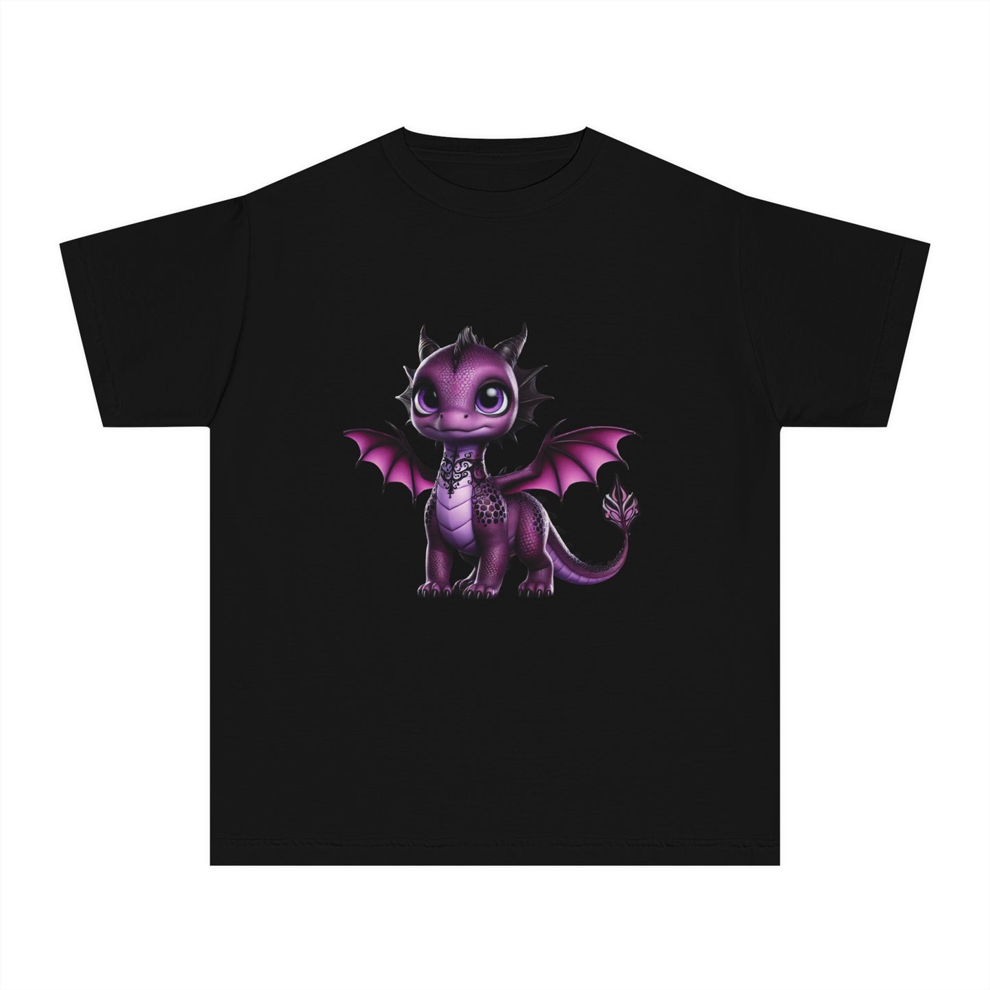 Youth Dragon Graphic Tee - Cute Purple Dragon Design