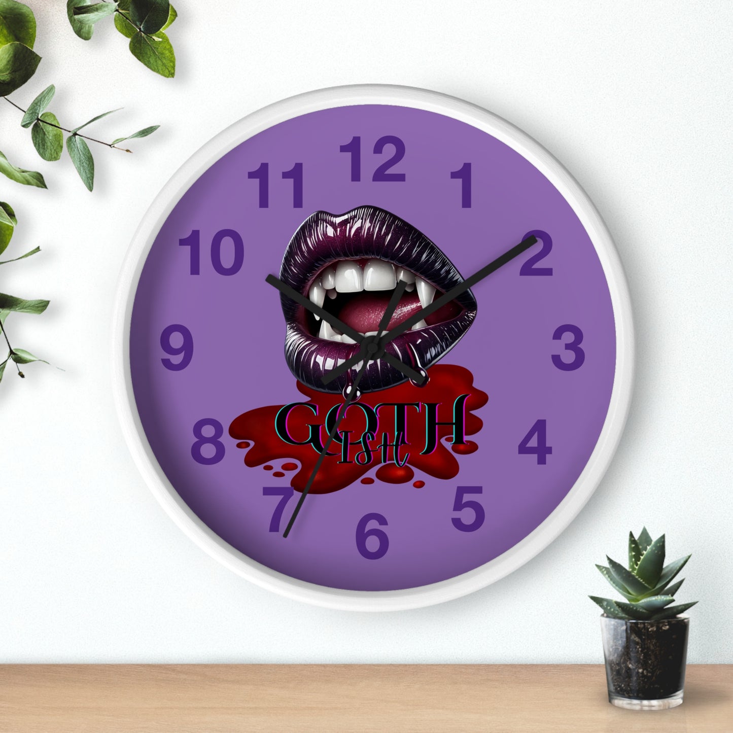 Vampire Goth Wall Clock - Gothic Decor for Halloween & Alternative Style