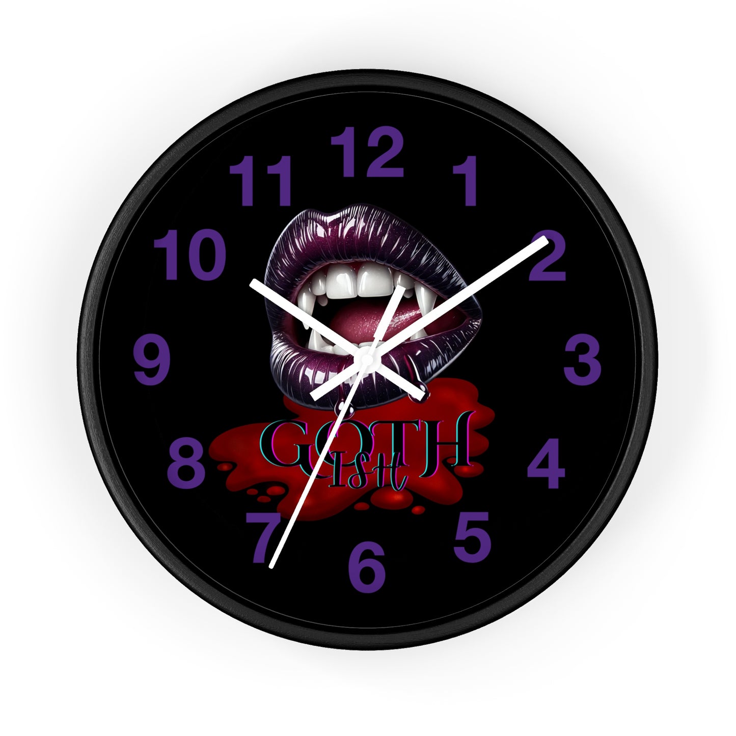 Vampire Goth Wall Clock - Gothic Decor for Halloween & Alternative Style