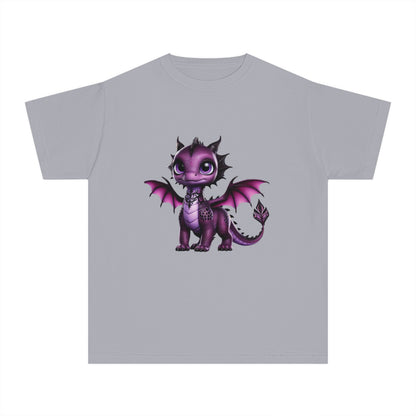 Youth Dragon Graphic Tee - Cute Purple Dragon Design