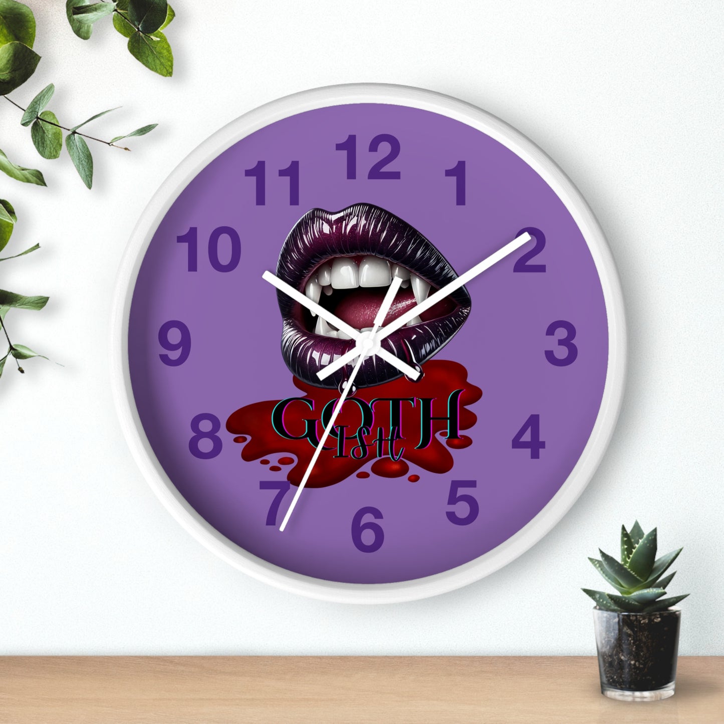 Vampire Goth Wall Clock - Gothic Decor for Halloween & Alternative Style