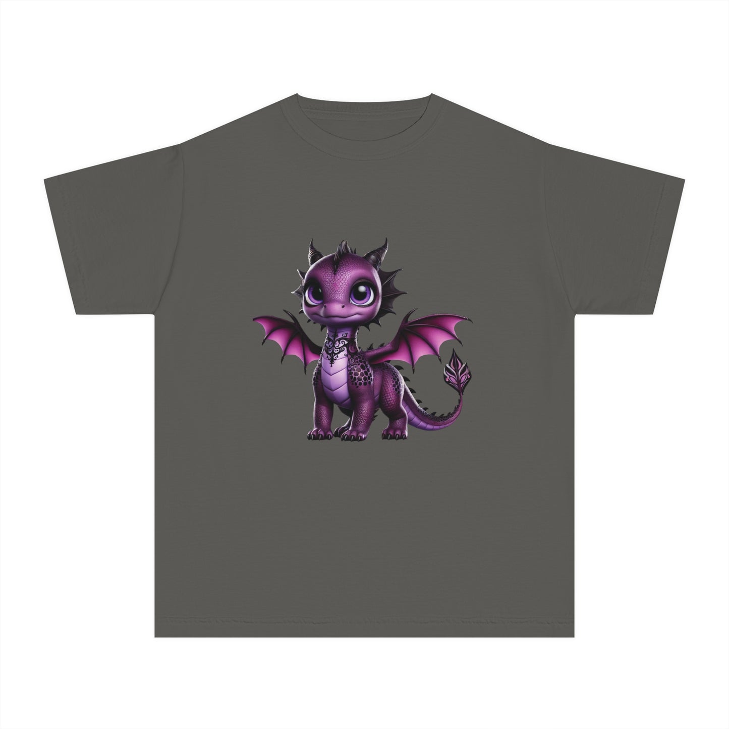 Youth Dragon Graphic Tee - Cute Purple Dragon Design