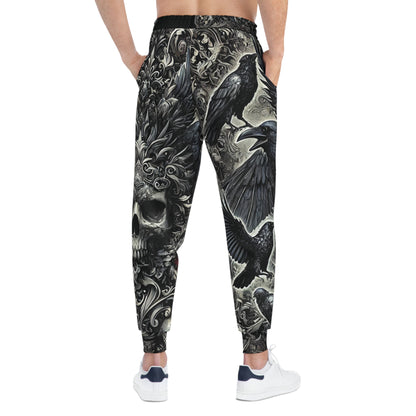 Gothic Raven Skull Athletic Joggers | Stylish & Comfortable Sweatpants for Athletes and Casual Wear
