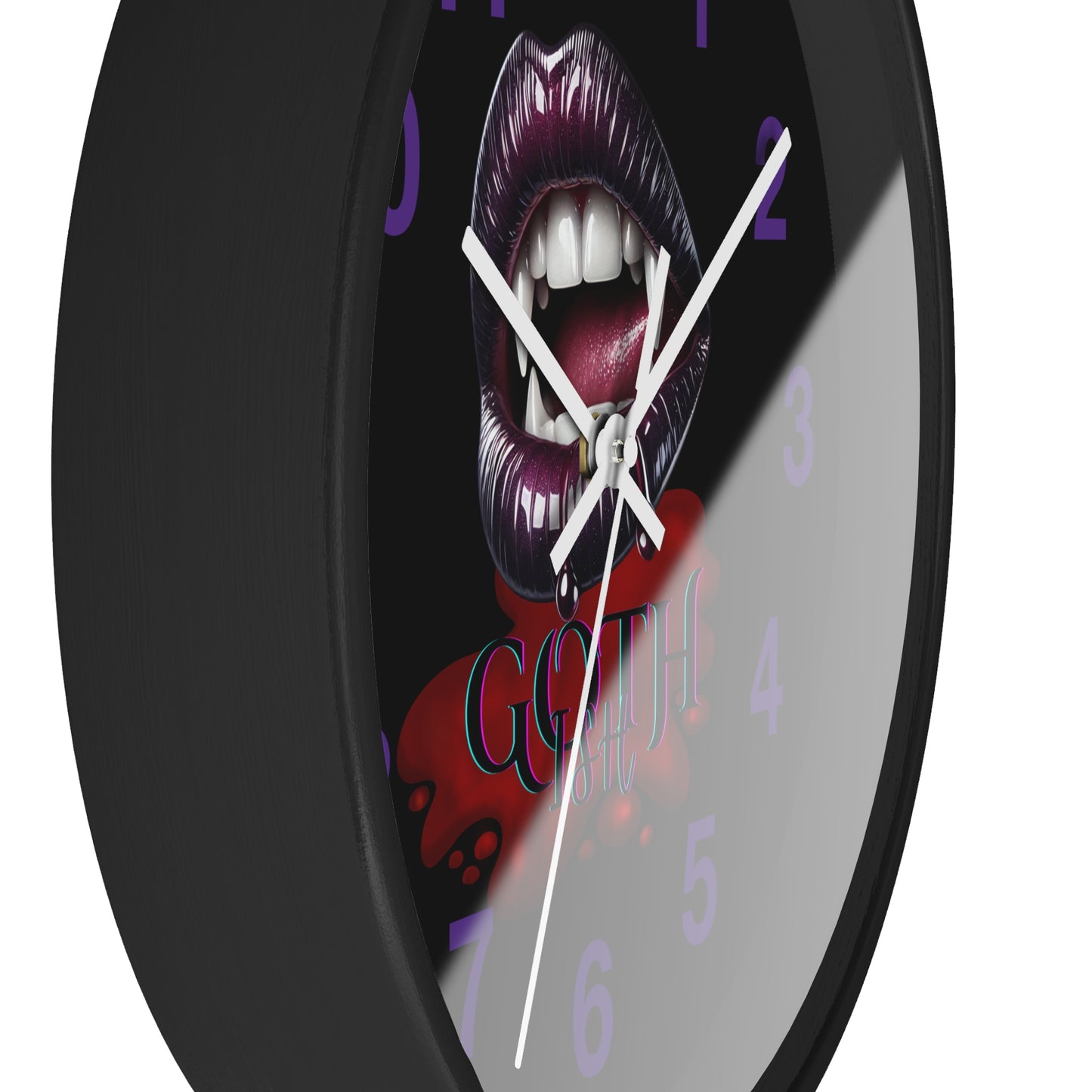 Vampire Goth Wall Clock - Gothic Decor for Halloween & Alternative Style