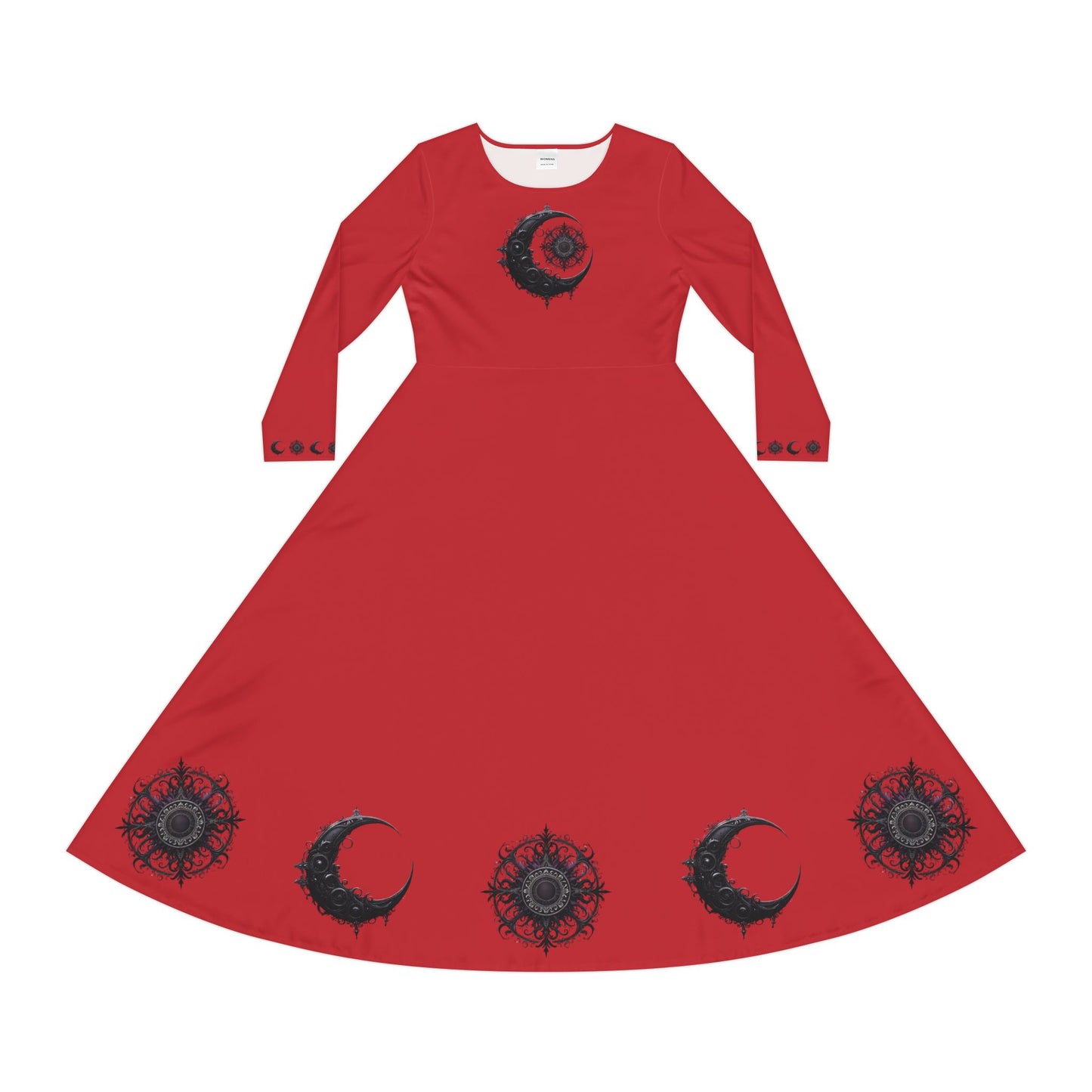 Women's Long Sleeve Dance Dress with Celestial Design - Perfect for Celebrations and Special Occasions