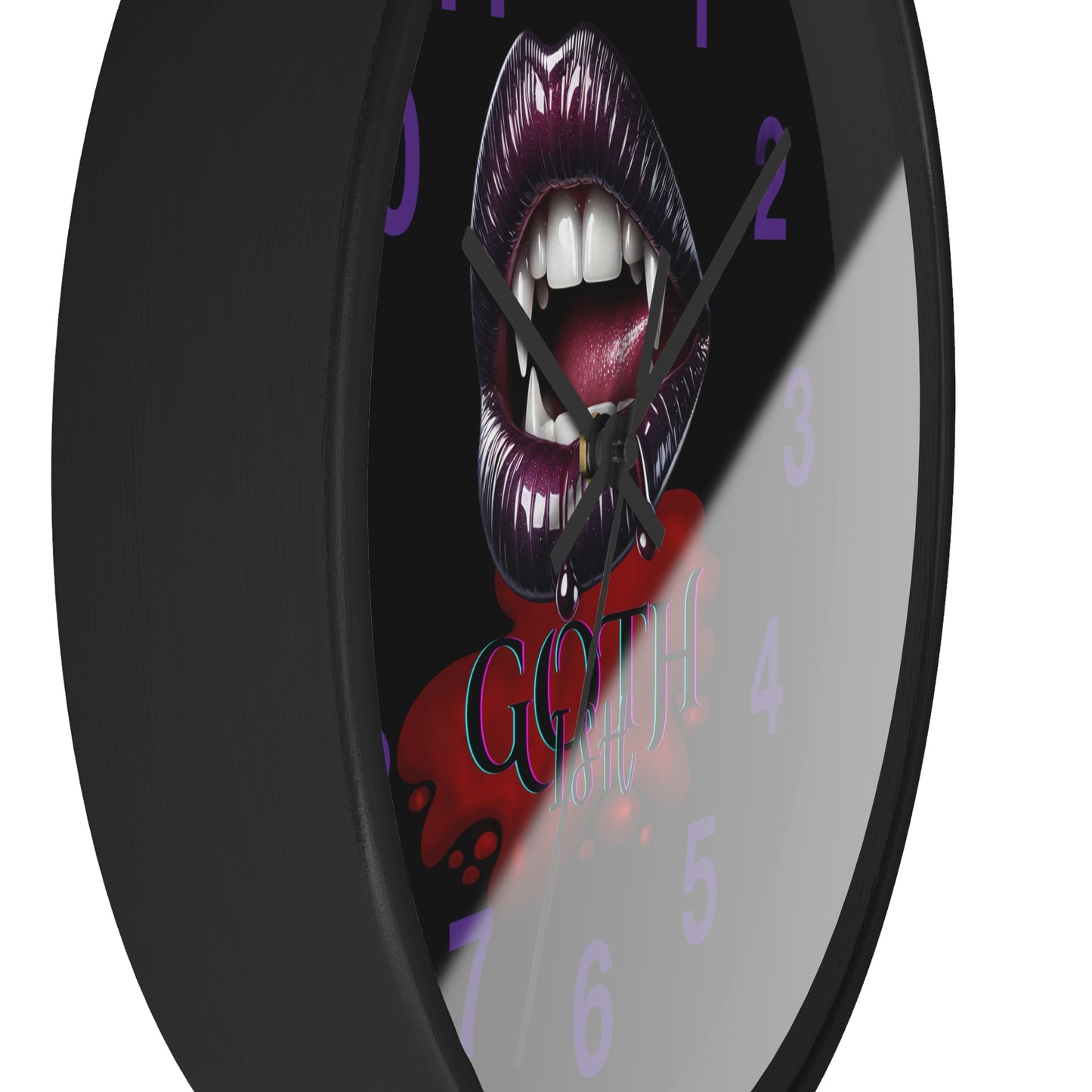 Vampire Goth Wall Clock - Gothic Decor for Halloween & Alternative Style