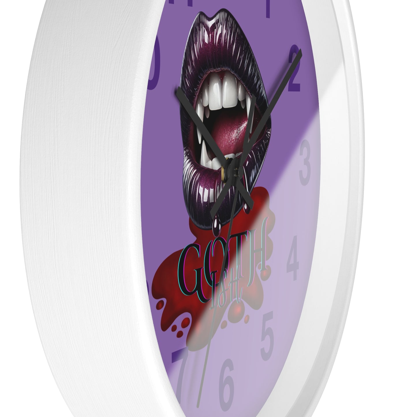 Vampire Goth Wall Clock - Gothic Decor for Halloween & Alternative Style