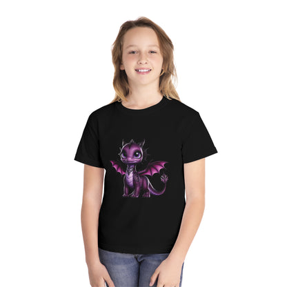 Youth Dragon Graphic Tee - Cute Purple Dragon Design