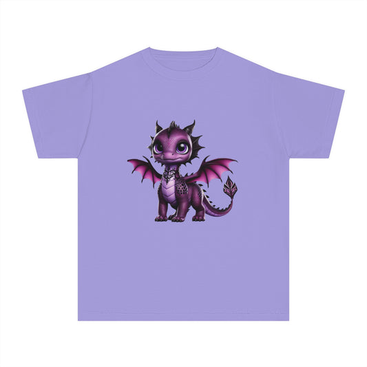 Youth Dragon Graphic Tee - Cute Purple Dragon Design