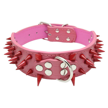 Red Spike Collars