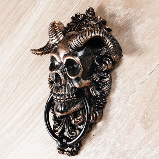 Horned Skull Door Knocker