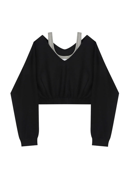 Retro Crop Top Sweatshirt