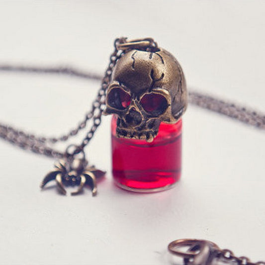 Gothic Retro Blood Bottle Pendant Necklace