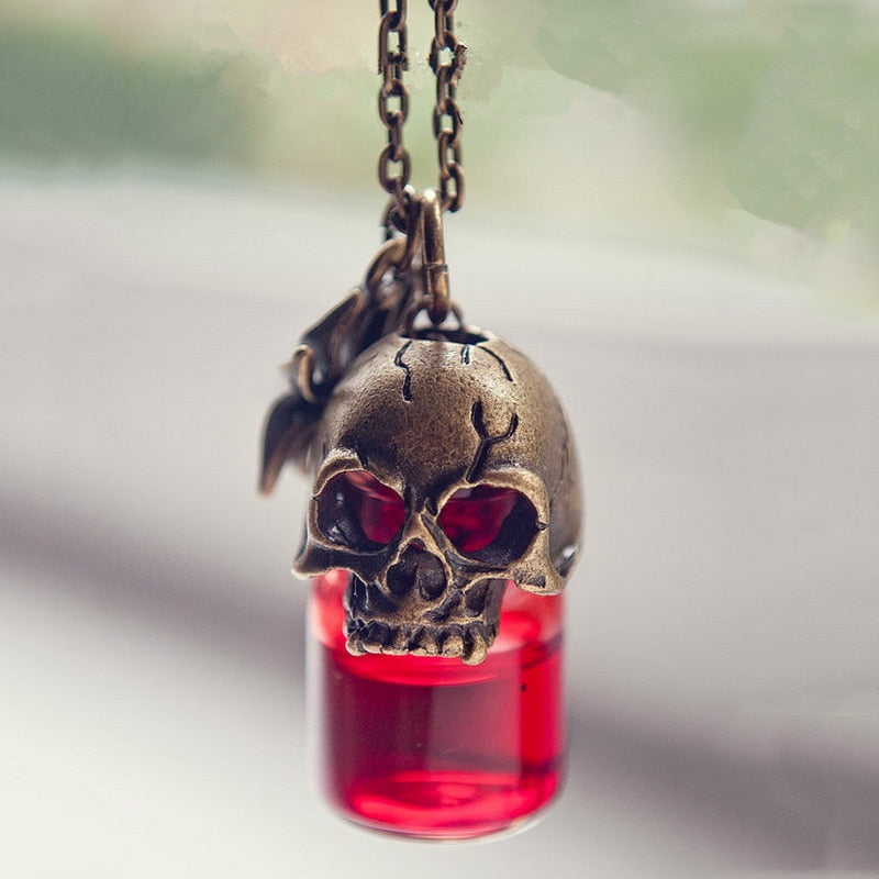 Gothic Retro Blood Bottle Pendant Necklace